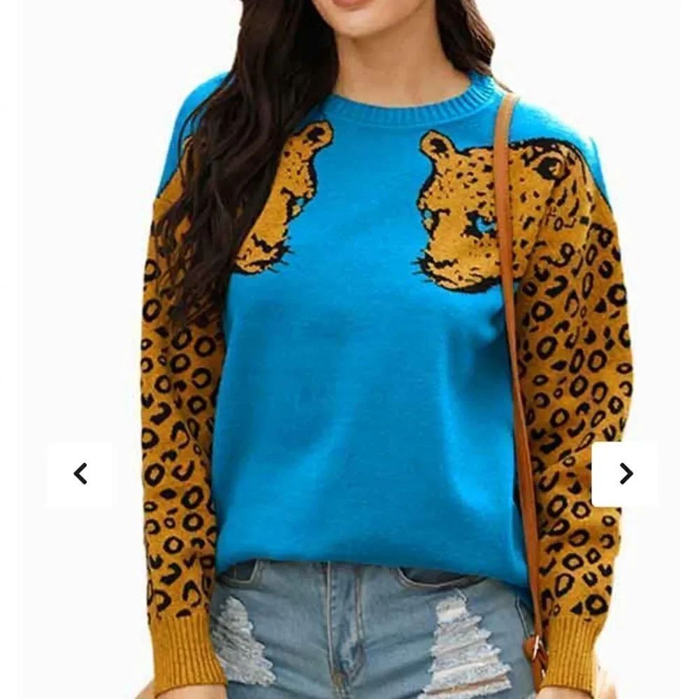 Blue Drop Sleeve Sweater